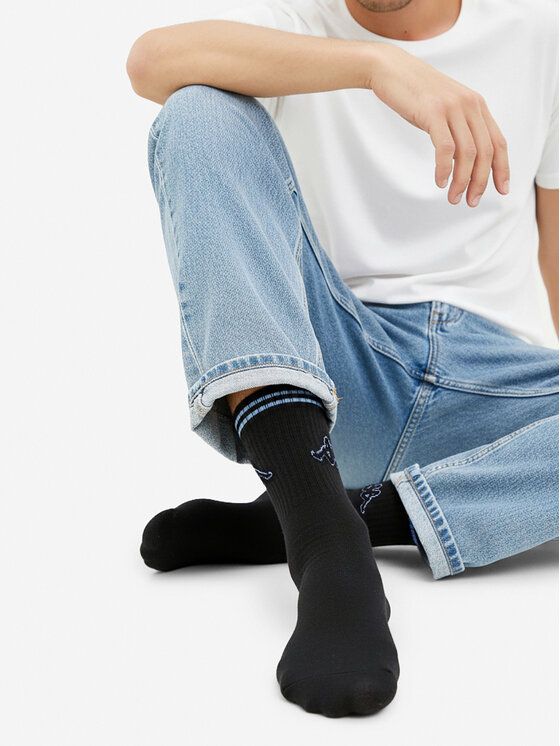 Kappa Kappa Garās zeķes CEO_KR_KAPPA_ 006_W_AW25 Melns