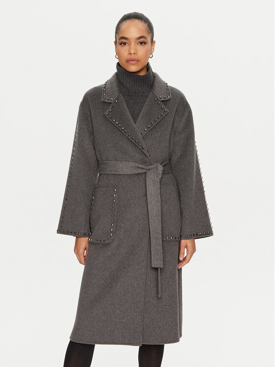 ViCOLO Cappotto di lana TS0032 Grigio Regular Fit, taglia : L