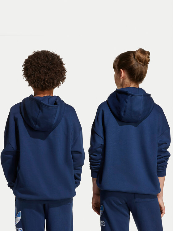 adidas adidas Džemperis Trefoil JV8651 Tamsiai mėlyna Loose Fit