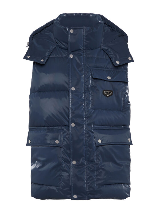PHILIPP PLEIN PHILIPP PLEIN Kamizelka 22887 Błękitny Regular Fit
