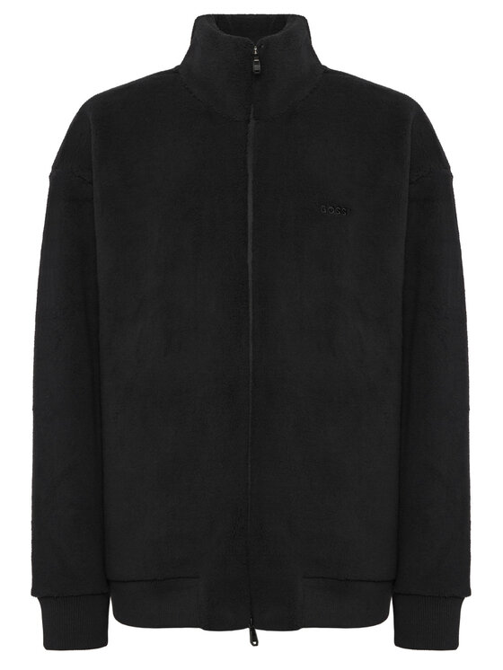 BOSS BOSS Fleecová mikina Sw_Teddy Fz 50569780 Čierna Relaxed Fit