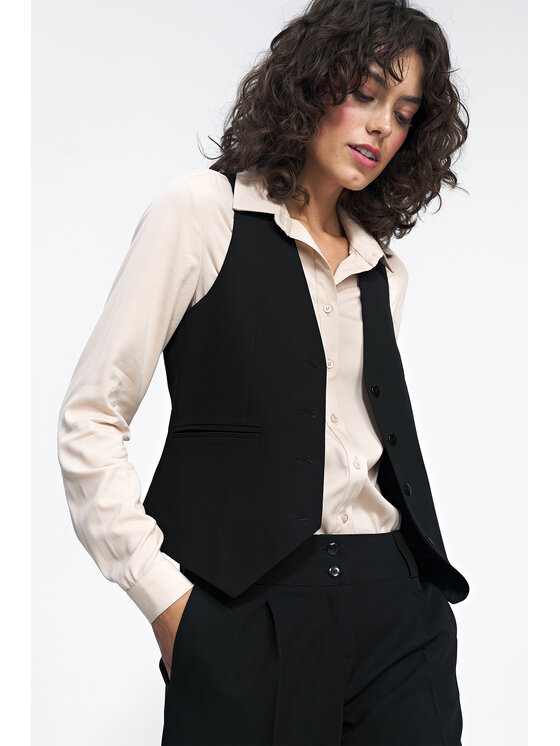 NIFE NIFE Obleková vesta KA03 Černá Classic Fit