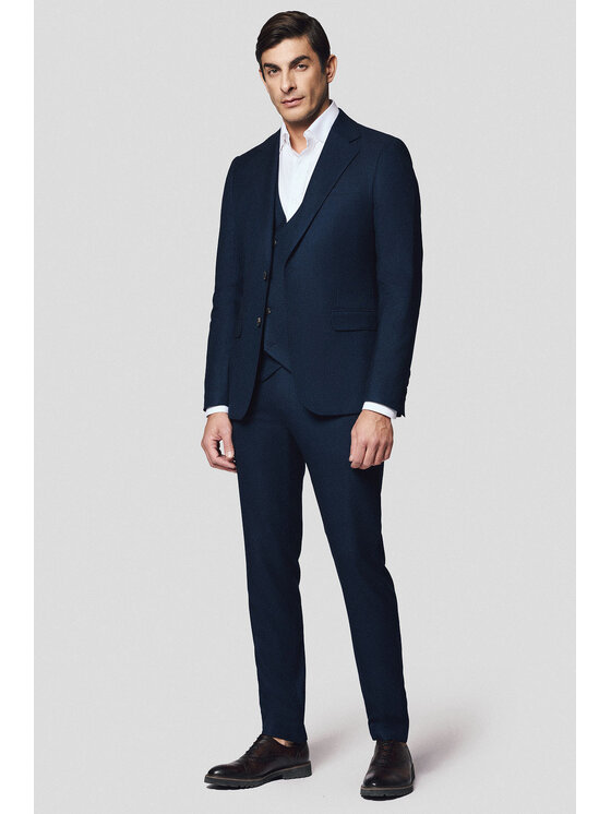Lancerto Lancerto Marynarka Monreale MA131125000018 Granatowy Slim Fit