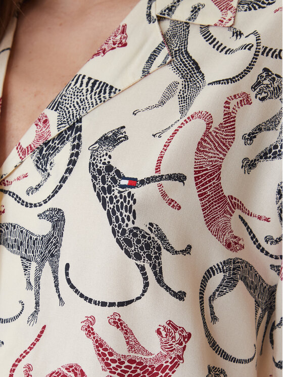 Tommy Hilfiger Tommy Hilfiger Pyjama-T-Shirt UW0UW06243 Écru