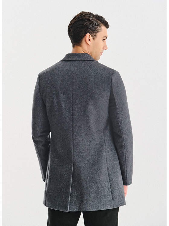 Pako Lorente Pako Lorente Płaszcz wełniany P25WF-7X-020 Szary Classic Fit