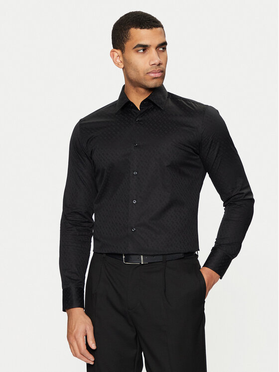 BOSS Srajca 50473310 Črna Slim Fit