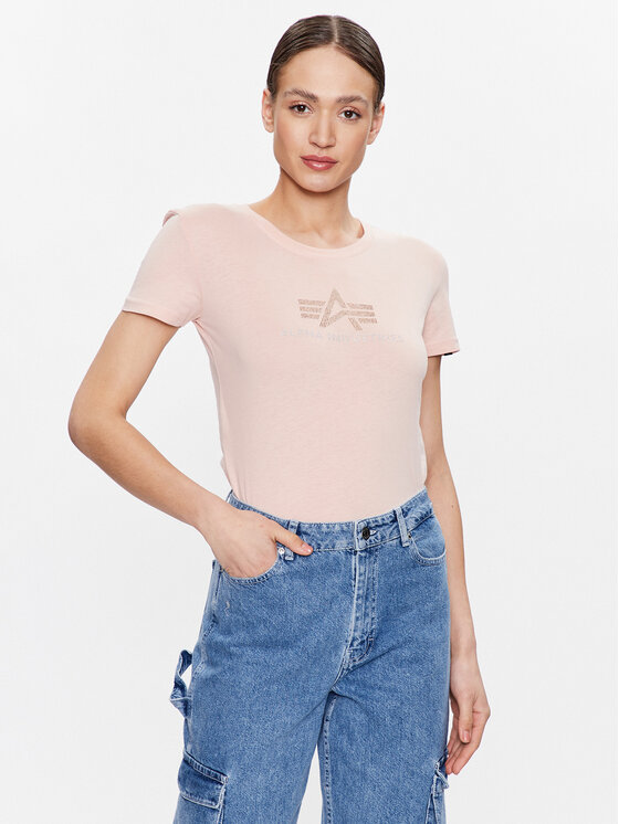 Alpha Industries T-krekls Crystal 136063 Rozā Regular Fit