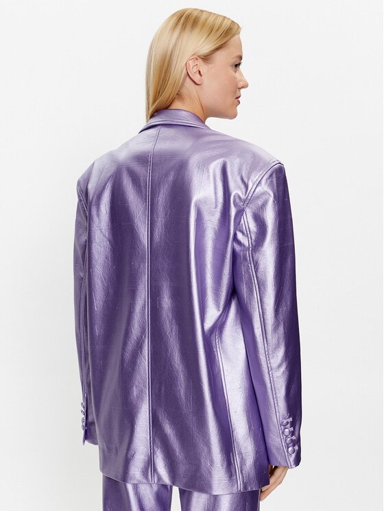 ROTATE ROTATE Піджак Embossed Pu 1000932225 Фіолетовий Oversize