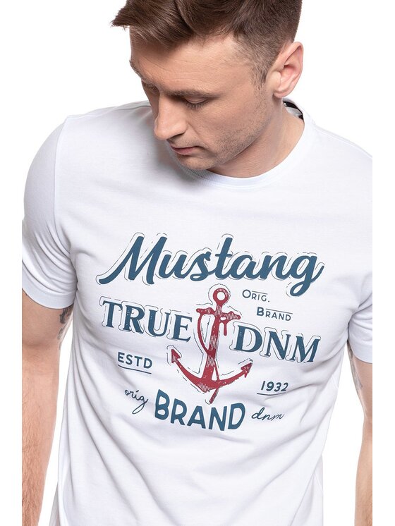 Mustang Mustang T-shirt ALEX C PRINT Bianco Regular Fit