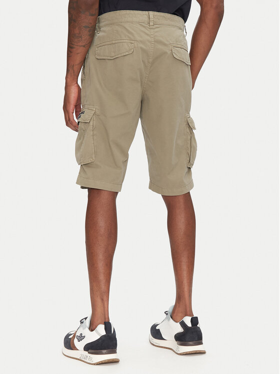 Aeronautica Militare Aeronautica Militare Šortky z materiálu 251BE066CT1122 Khaki Regular Fit