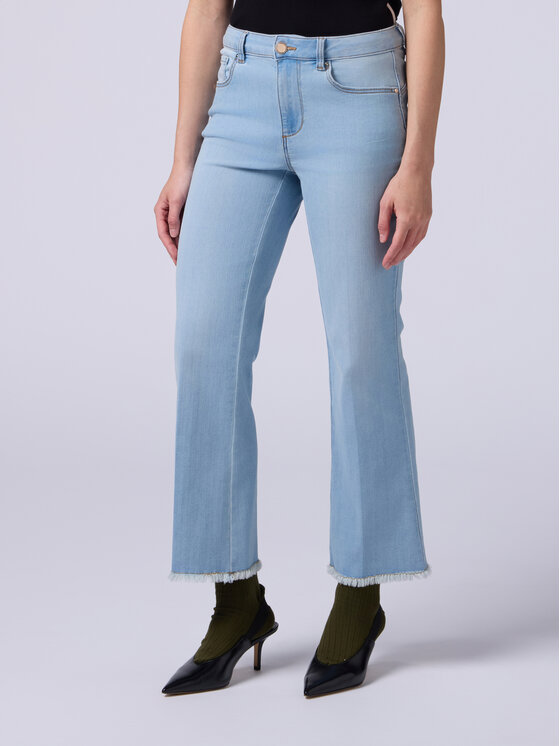 Oltre Oltre Jeansy P520R008235N0A4 Turkusowy Flare Fit