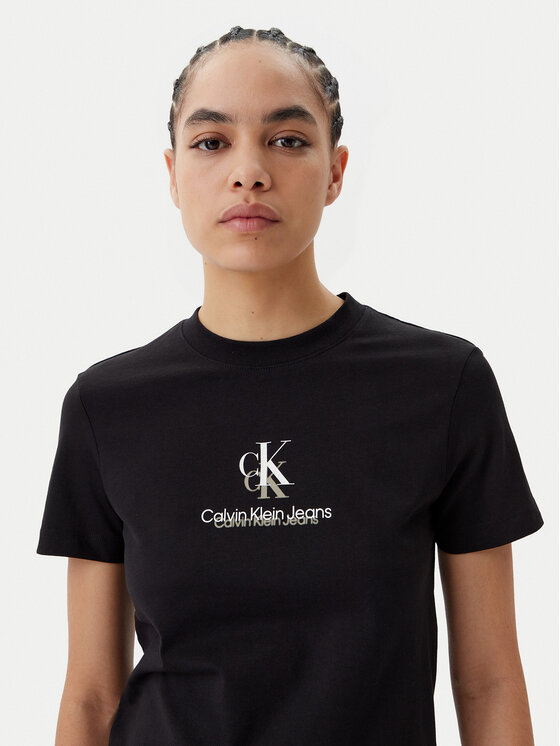 Calvin Klein Jeans Calvin Klein Jeans Marškinėliai Shadow Graphic J20J225545 Juoda Regular Fit