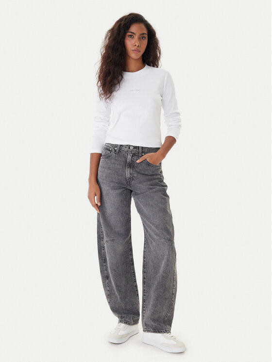 Calvin Klein Jeans Calvin Klein Jeans Bluse Monogram LV047A803G Weiß Slim Fit