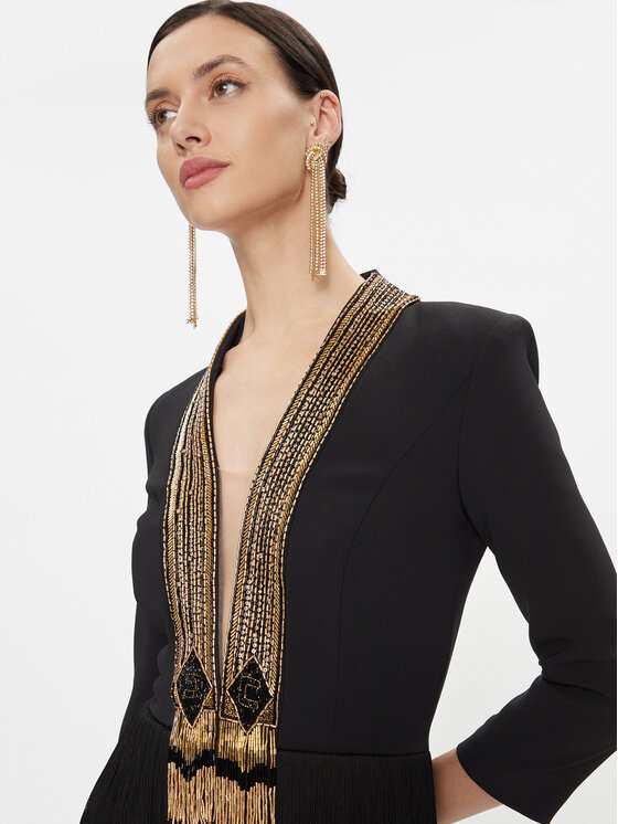 Elisabetta Franchi Elisabetta Franchi Kokteilinė suknelė AB-501-37E2-V780 Juoda Regular Fit