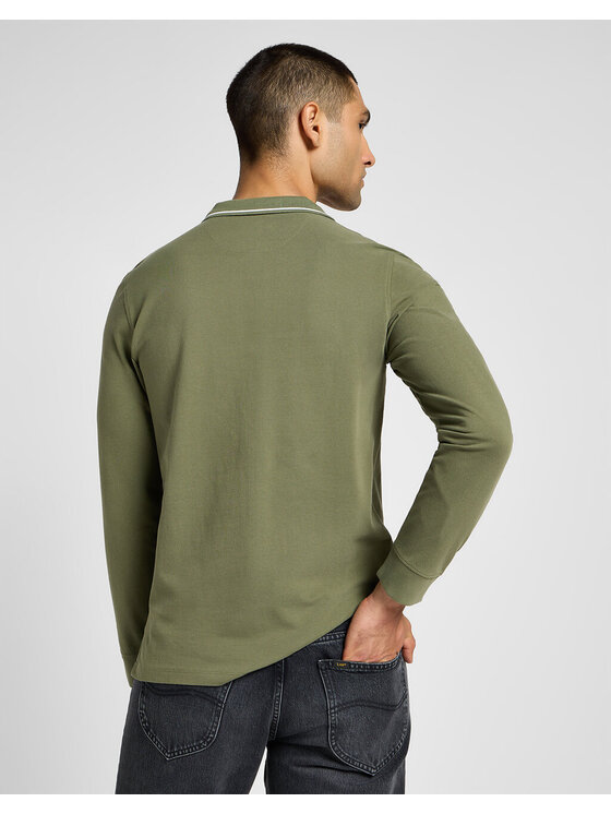 Lee Lee T-shirt LS PIQUE POLO Verde Regular Fit