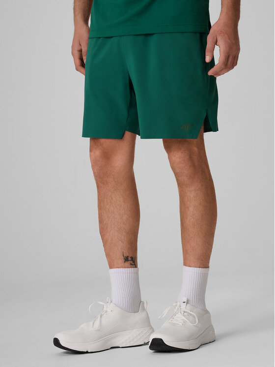 4F 4F Szorty sportowe SERVE & SMASH Zielony ciemny Regular Fit