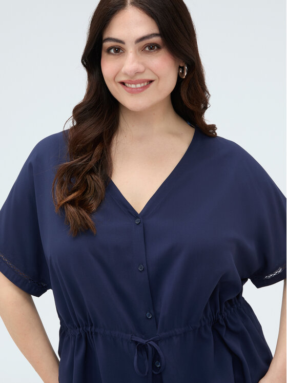 Fiorella Rubino Fiorella Rubino Bluzka 5009L000172N034 Niebieski Baggy Fit