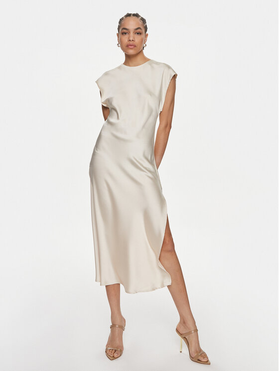 ViCOLO ViCOLO Coctailkleid TB0135 Écru Regular Fit