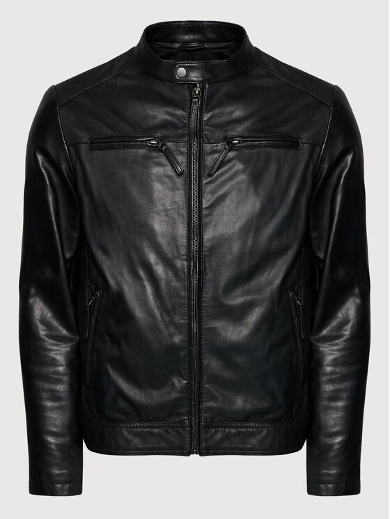 Serge Pariente Serge Pariente Geacă de piele Tonic Negru Regular Fit