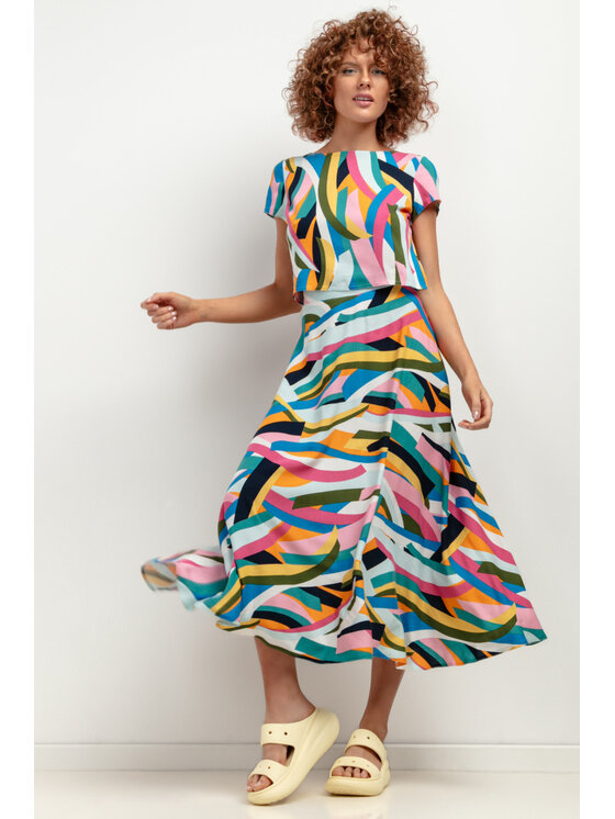 Spódnica maxi Tessita, Rozmiar XXL, Biały, SPÓDNICA/T407/3/L