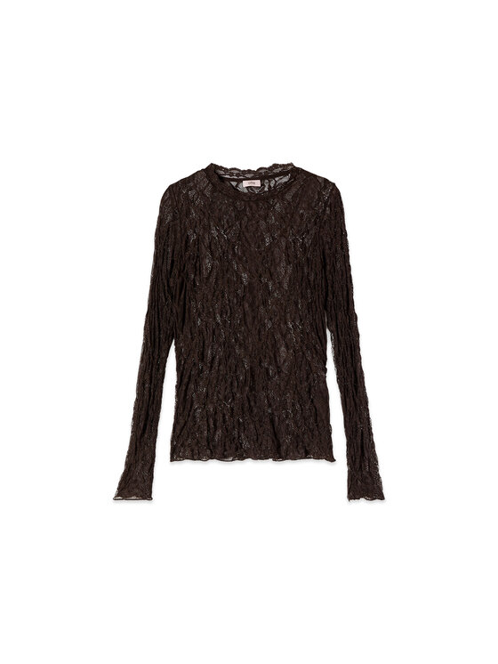 Oltre Oltre Bluzka G07LJ004925N032 Brązowy Regular Fit