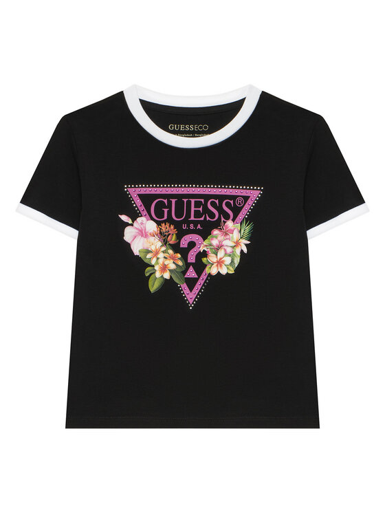Guess Tricou J6GI23 K6YW4 Negru Regular Fit