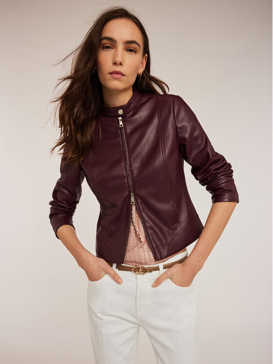 Motivi Motivi Giacca in similpelle R315Q000981N036 Bordeaux Slim Fit