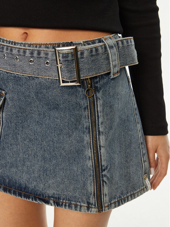 One Teaspoon One Teaspoon Minirock Moto 26744 Dunkelblau Regular Fit