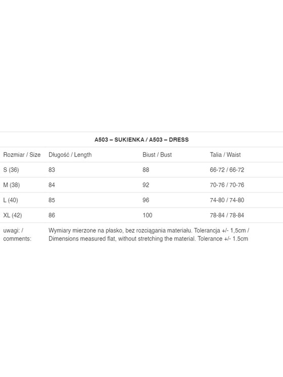 Awama Awama Sukienka A503 Kolorowy Basic Fit