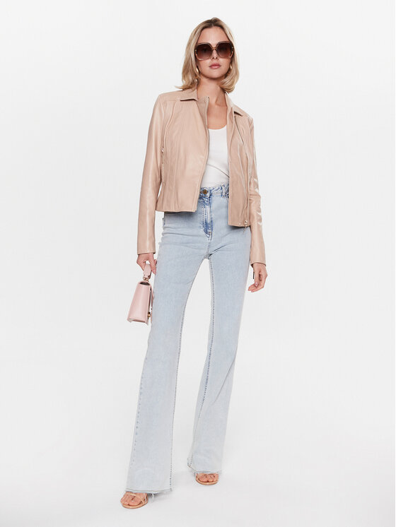 Liu Jo Liu Jo Lederjacke CA3246 P0336 Beige Regular Fit