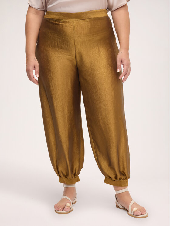 Fiorella Rubino Fiorella Rubino Pantaloni di tessuto P007T005595N028 Oro Baggy Fit