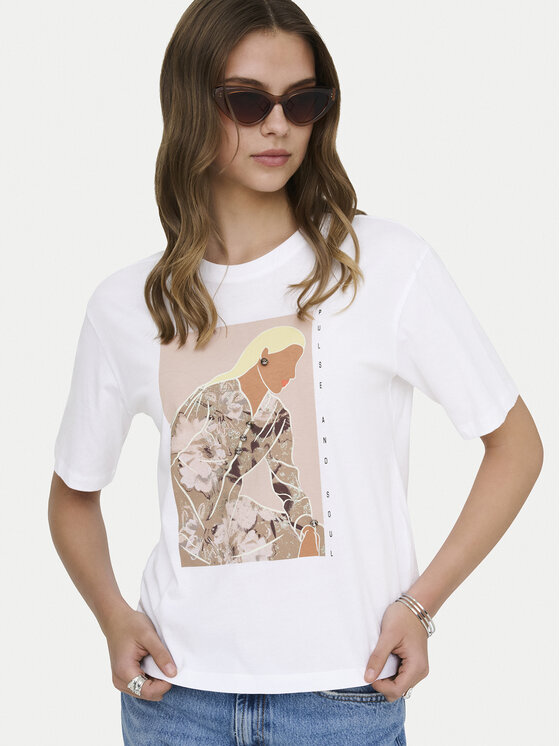 ONLY ONLY T-Shirt Susan 15372179 Biały Regular Fit