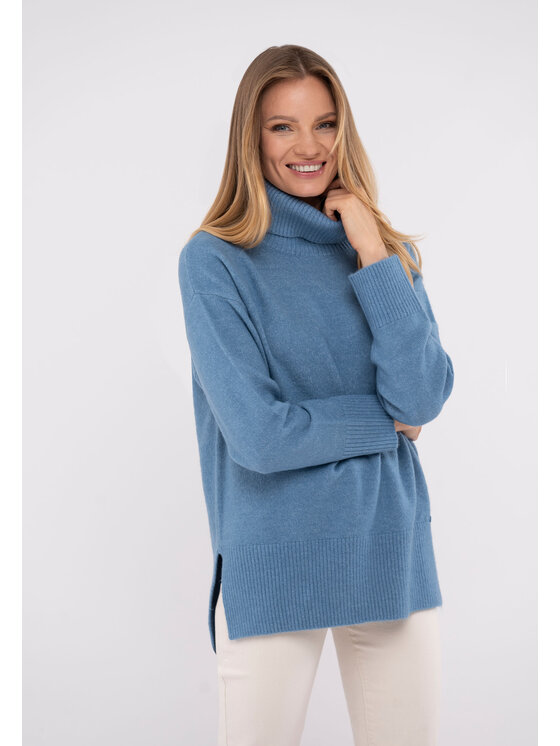 Volcano Volcano Sweter S-HEBE Niebieski Regular Fit