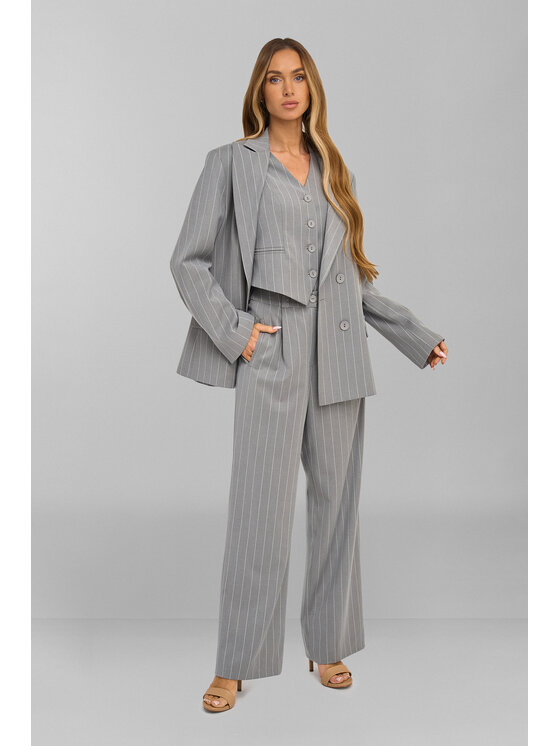Salme Salme Spodnie damskie Ewelina Szary Regular Fit