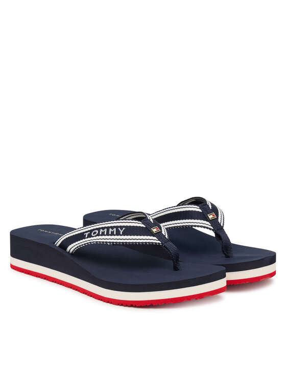 Tommy Hilfiger Tommy Hilfiger Šlepetės per pirštą Flag Print FW0FW09195 Tamsiai mėlyna