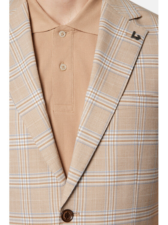 Lancerto Lancerto Marynarka Hilston MA131124000024 Beżowy Slim Fit