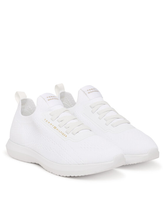 Tommy Hilfiger Tommy Hilfiger Sneakers Knit Extralight Runner FW0FW09112 Alb