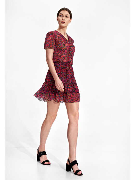 FIGL FIGL Šaty M862 Bordová Regular Fit