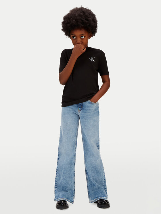 Calvin Klein Jeans Calvin Klein Jeans T-Shirt Chest Monologo LV1CKSJA32 Černá Regular Fit
