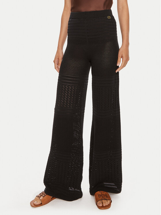 TWINSET Pantaloni din material 241TT3163 Negru Slim Fit