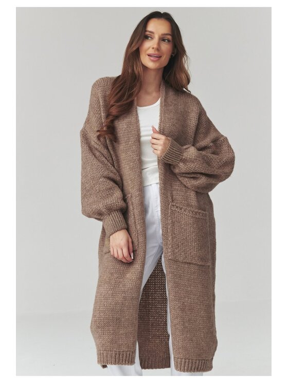 Makadamia Makadamia Sweter S172 Brązowy Loose Fit