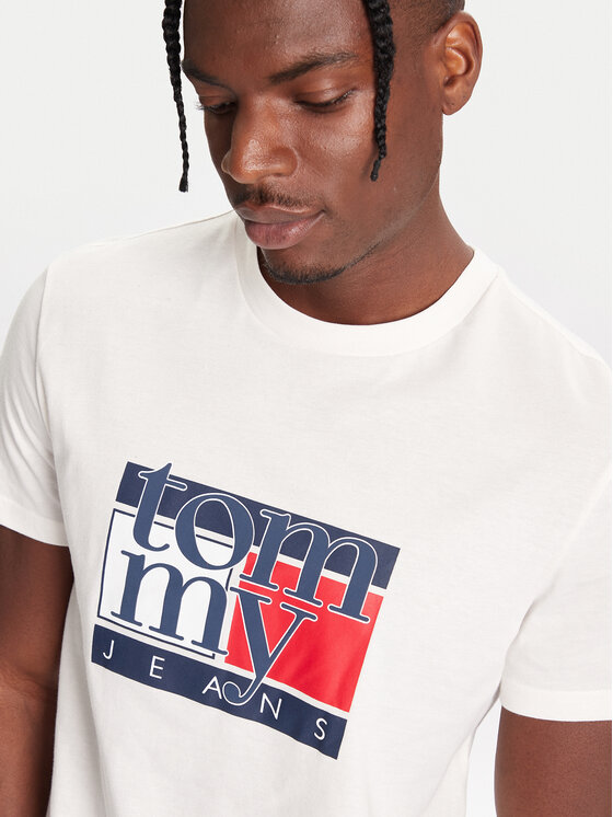 Tommy Jeans Tommy Jeans Tricou DM0DM21977 Alb Regular Fit