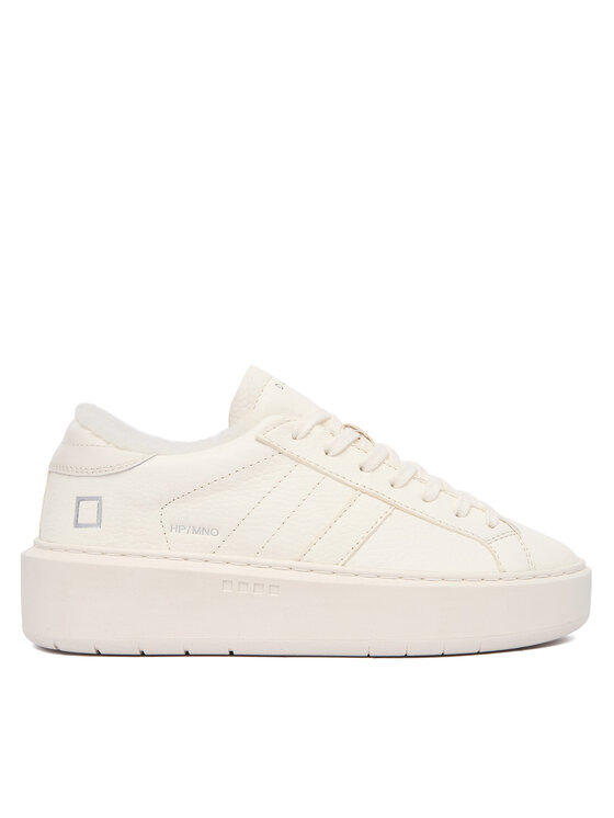 D.A.T.E. D.A.T.E. Sneakersy Hill Low Fur Platform W431-HPF-MN Écru