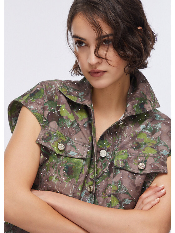 Liu Jo Liu Jo Gilet WA6341T433AP9360 Verde Regular Fit