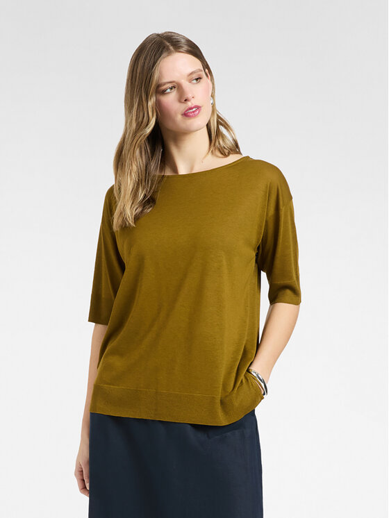 Elena Mirò Elena Mirò T-Shirt G091Z000612N025 Zielony Regular Fit