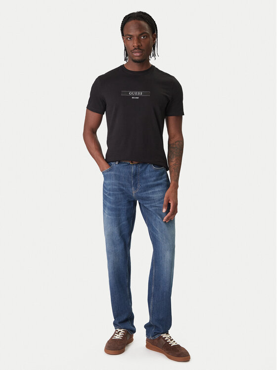 Guess Guess T-shirt M6RI17 J1314 Crna Slim Fit