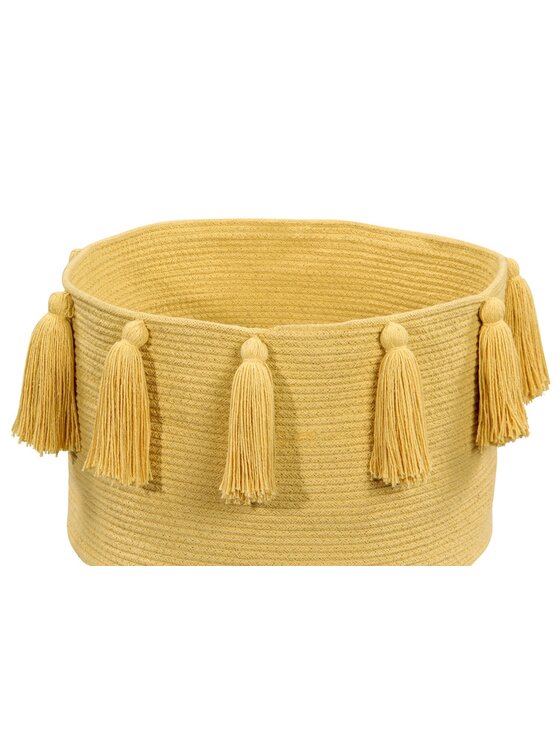 Lorena Canals Lorena Canals Przechowywanie Kosz Basket Tassels Yellow Żółty