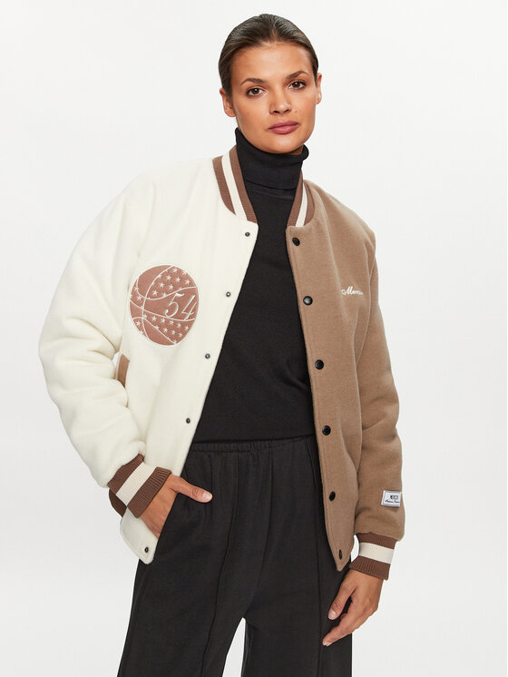 Mercer Amsterdam Mercer Amsterdam Bunda bomber Unisex The All Out Varsity MEAP231007 Béžová Regular Fit