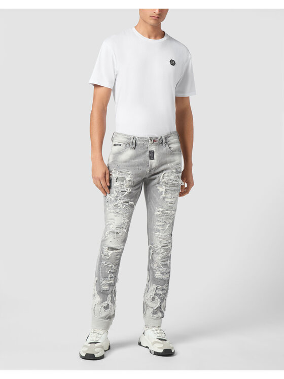 PHILIPP PLEIN PHILIPP PLEIN Jeansy 21115 Šedá Skinny Fit