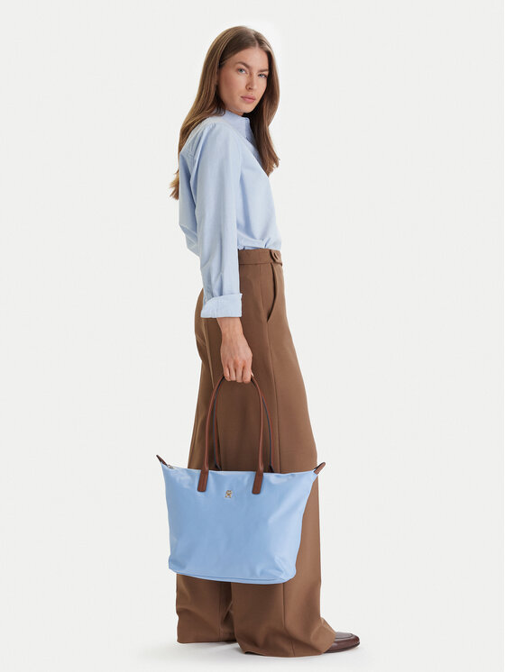 Tommy Hilfiger Kabelka Popette Tote AW0AW17711 Modrá